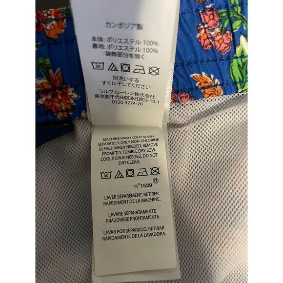 Polo Ralph Lauren Swim Trunks Mens 3XLT Blue Floral Mesh Lining Pockets Beach - Picture 5 of 9